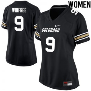 Womens Colorado #9 Juwann Winfree Black Stitch Jerseys 714601-931