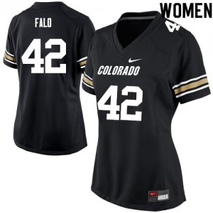 Women Colorado #42 N.J. Falo Black Embroidery Jersey 940055-984