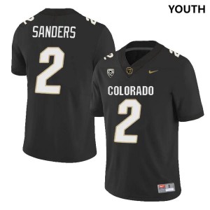 Youth Colorado Buffaloes #2 Shedeur Sanders Black Embroidery Jersey 517322-173