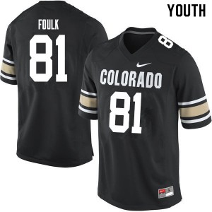 Youth University of Colorado #81 Griffin Foulk Home Black NCAA Jersey 975914-489