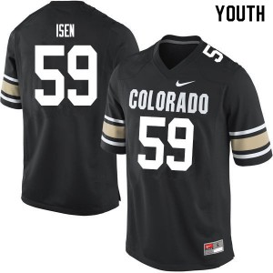 Youth Colorado Buffaloes #59 Jacob Isen Home Black College Jerseys 707433-723