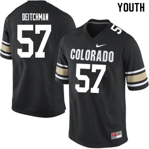 Youth Colorado Buffaloes #57 John Deitchman Home Black Player Jerseys 778529-433