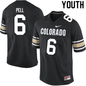 Youth University of Colorado #6 Alec Pell Home Black College Jersey 714664-512