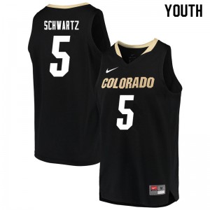 Youth Colorado Buffaloes #5 D'Shawn Schwartz Black Official Jersey 117586-750