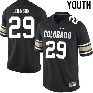 Youth UC Colorado #29 Dustin Johnson Home Black Official Jersey 352019-499