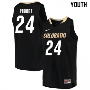 Youth Buffaloes #24 Eli Parquet Black NCAA Jersey 444204-170