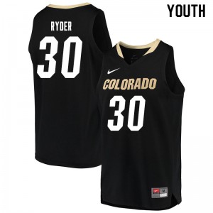 Youth University of Colorado #30 Frank Ryder Black Embroidery Jerseys 445190-529