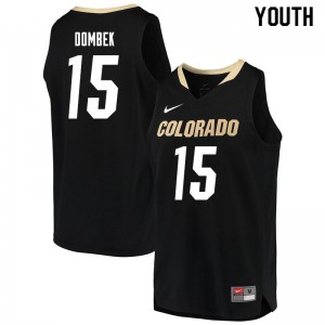 Youth University of Colorado #15 Jakub Dombek Black Embroidery Jerseys 420206-979