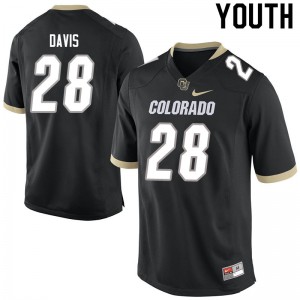 Youth Colorado #28 Joe Davis Black High School Jersey 586159-691