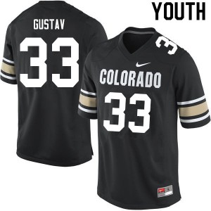 Youth Colorado Buffaloes #33 Joshka Gustav Home Black NCAA Jerseys 190720-562