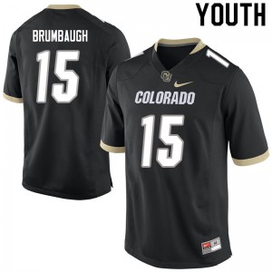 Youth Colorado Buffaloes #15 Legend Brumbaugh Black University Jersey 795087-667