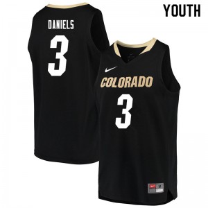 Youth Buffaloes #3 Maddox Daniels Black Official Jersey 993544-107