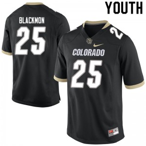 Youth University of Colorado #25 Mekhi Blackmon Black Embroidery Jerseys 276758-566