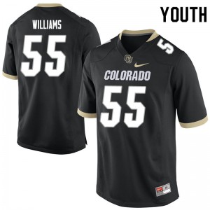 Youth Colorado Buffaloes #55 Austin Williams Black NCAA Jerseys 178921-405
