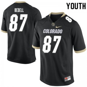 Youth University of Colorado #87 Derek Bedell Black Stitch Jersey 624970-397
