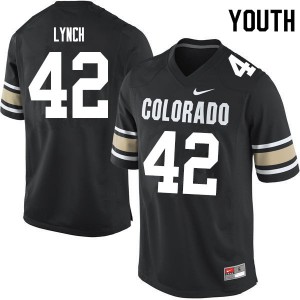 Youth Colorado Buffaloes #42 Devin Lynch Home Black Embroidery Jersey 761107-138