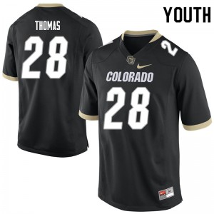 Youth Colorado Buffaloes #28 Dylan Thomas Black University Jerseys 307058-445