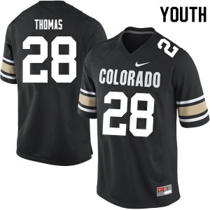 Youth University of Colorado #28 Dylan Thomas Home Black Player Jersey 314760-783