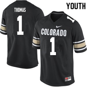 Youth Colorado Buffaloes #1 Guy Thomas Home Black High School Jersey 588407-477