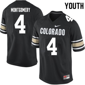 Youth Colorado Buffaloes #4 Jamar Montgomery Home Black Embroidery Jerseys 941259-982