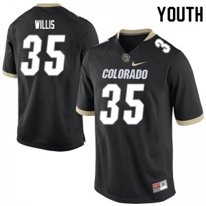 Youth University of Colorado #35 Mac Willis Black Stitch Jersey 180828-467