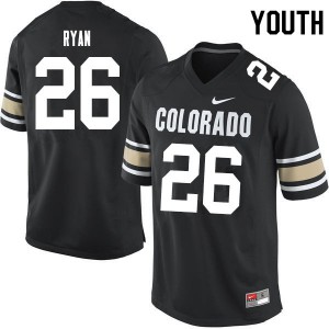 Youth University of Colorado #26 Matthew Ryan Home Black Embroidery Jerseys 736296-767