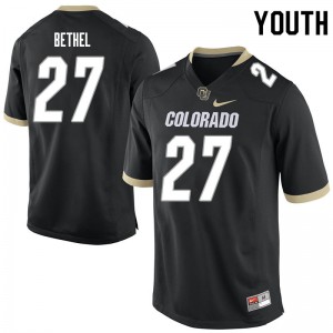 Youth University of Colorado #27 Nigel Bethel Black NCAA Jersey 723383-373