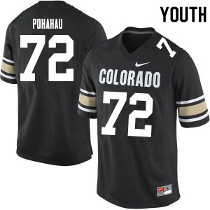 Youth University of Colorado #72 Nikko Pohahau Home Black NCAA Jersey 839865-729