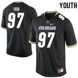 Youth Buffaloes #97 Paulison Fosu Black NCAA Jersey 924082-133