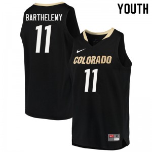 Youth University of Colorado #11 Keeshawn Barthelemy Black High School Jersey 483465-163