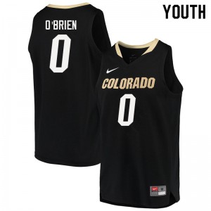 Youth Colorado Buffaloes #0 Luke O'Brien Black NCAA Jersey 616324-123