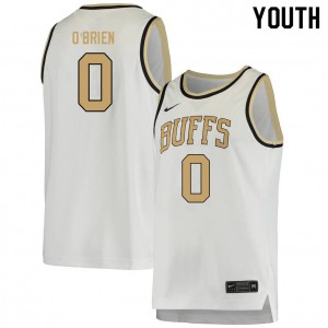Youth Buffaloes #0 Luke O'Brien White Basketball Jerseys 514243-312