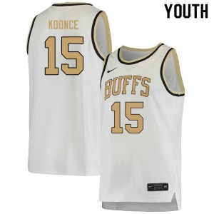Youth Buffaloes #15 Owen Koonce White College Jersey 172488-924