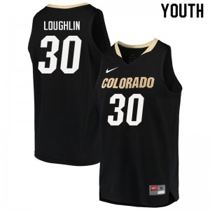 Youth University of Colorado #30 Will Loughlin Black College Jersey 396495-280