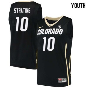 Youth Colorado #10 Alexander Strating Black Stitch Jerseys 496718-715
