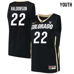 Youth Buffaloes #22 Burdette Haldorson Black Basketball Jersey 626658-182