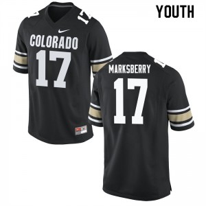 Youth Colorado Buffaloes #17 Casey Marksberry Home Black Embroidery Jersey 187444-577