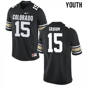 Youth University of Colorado #15 Chris Graham Home Black College Jerseys 335671-469