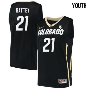 Youth University of Colorado #21 Evan Battey Black Basketball Jerseys 231469-727
