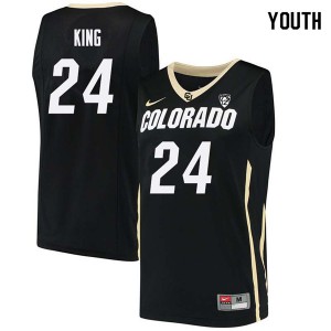 Youth University of Colorado #24 George King Black College Jerseys 516302-854