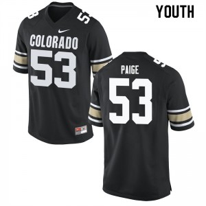 Youth University of Colorado #53 Heston Paige Home Black Football Jersey 973767-641