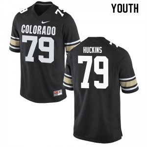 Youth University of Colorado #79 Jonathan Huckins Home Black Stitched Jersey 355087-923