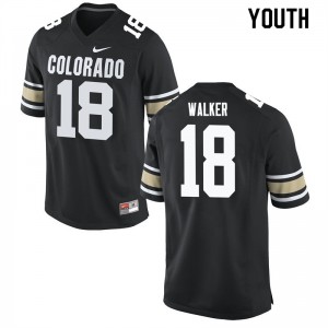 Youth University of Colorado #18 Lee Walker Home Black NCAA Jerseys 552936-509