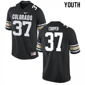 Youth University of Colorado #37 Lucas Cooper Home Black College Jerseys 846007-555