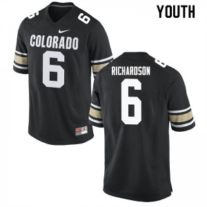 Youth University of Colorado #6 Paul Richardson Home Black Stitch Jerseys 699214-714