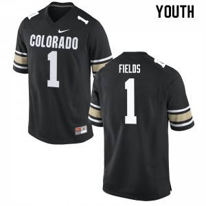Youth University of Colorado #1 Shay Fields Home Black College Jersey 529257-637