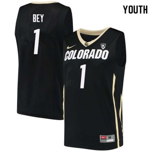 Youth University of Colorado #1 Tyler Bey Black Official Jersey 424537-813