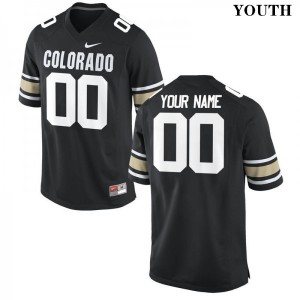 Youth Colorado Buffaloes #00 Custom Black Official Jersey 735258-307